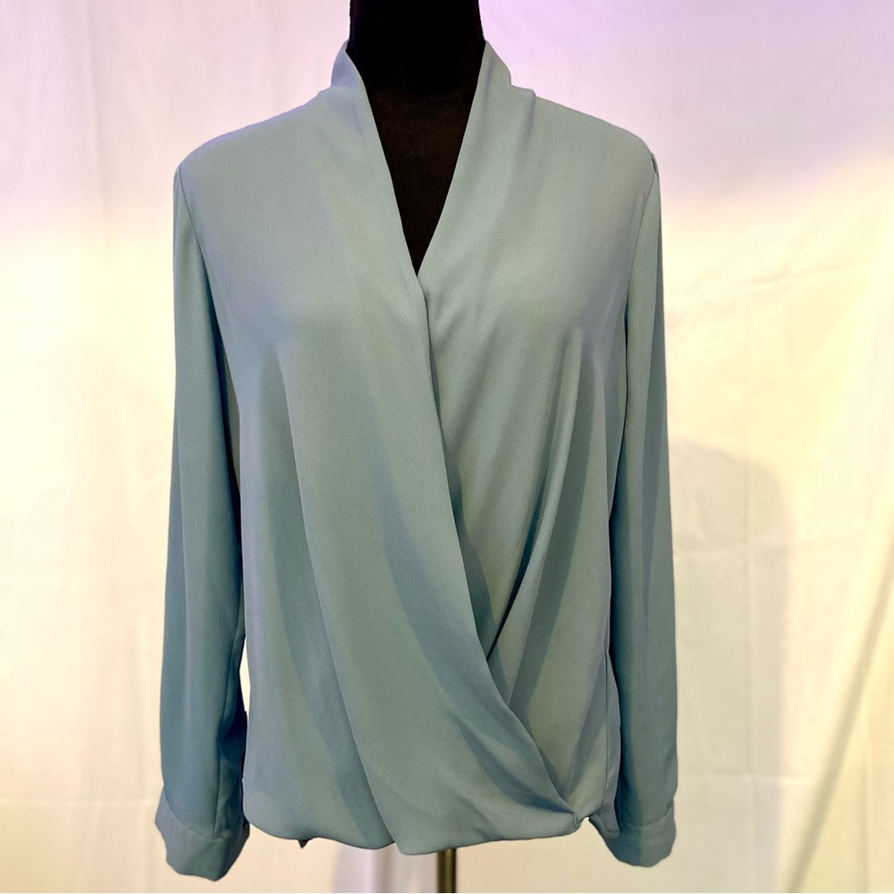 Pleione slate blue blouse